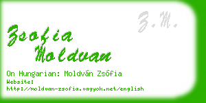 zsofia moldvan business card